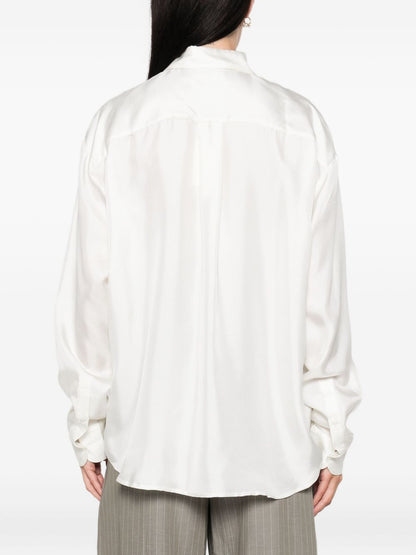 Pierre Louis Mascia Floral Silk Shirt With Long Sleeves White White