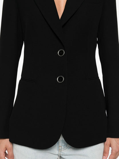 Emporio Armani Single-Breasted Black Blazer Jacket Black
