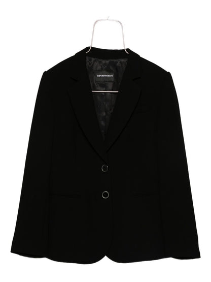 Emporio Armani Single-Breasted Black Blazer Jacket Black