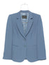 Emporio Armani Single-Breasted Wool-Blend Blazer Blue