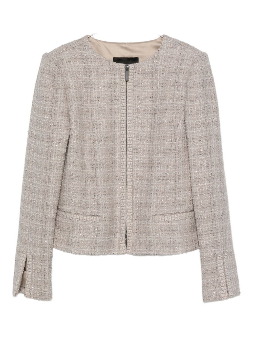 Emporio Armani Single-Breasted Wool-Blend Blazer Grey grey