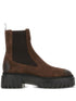 Hogan Pre Platform Sole Leather Chelsea Boots Brown