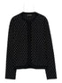Emporio Armani Dotted Wool Crewneck Cardigan Blue