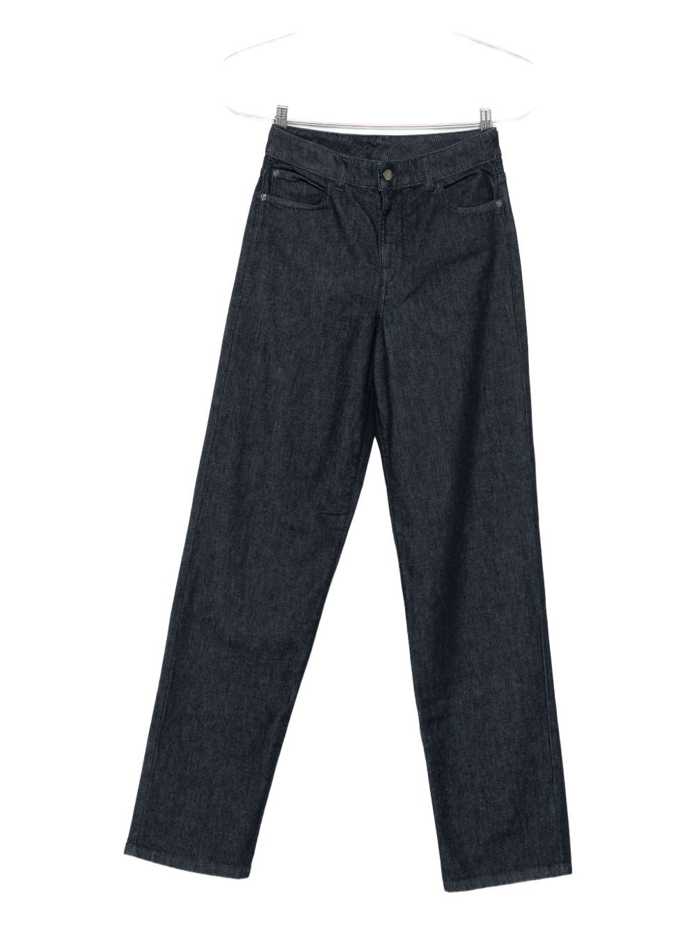 Emporio Armani Wide-Leg Blue Jeans with Refined Tailoring Blue