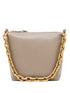 Emporio Armani Small Leather Hobo Bag in Dove Grey