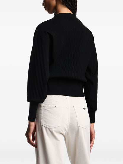Emporio Armani Capsule Balloon Sleeve Black Sweater Black
