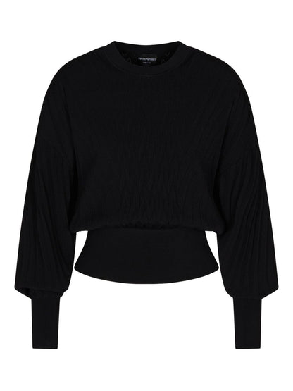 Emporio Armani Capsule Balloon Sleeve Black Sweater Black