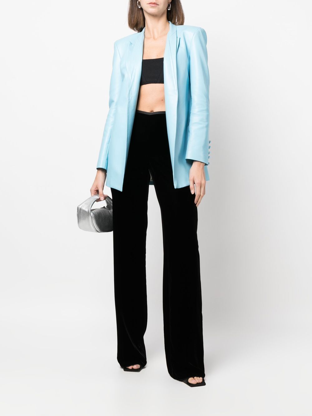 Emporio Armani Wide-Leg Fine Knit Trousers Black
