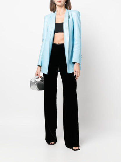 Emporio Armani Wide-Leg Fine Knit Trousers Black