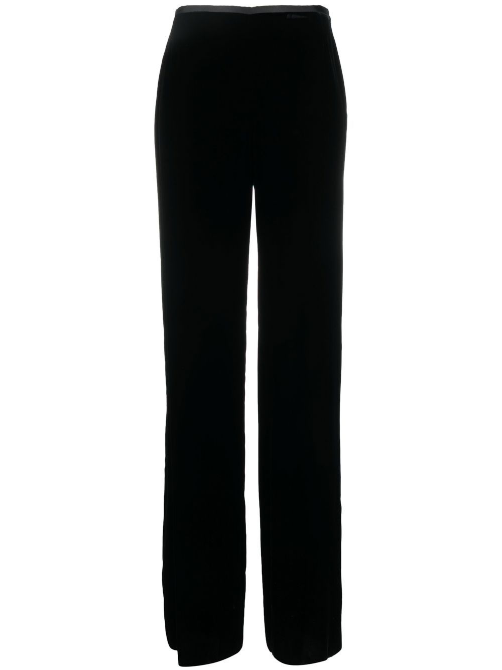 Emporio Armani Fine Knit Straight-Leg Trousers Black