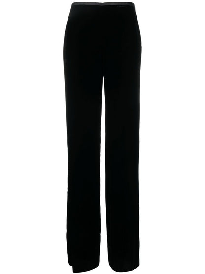 Emporio Armani Wide-Leg Fine Knit Trousers Black
