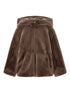 Emporio Armani Faux Fur Quilted Hooded Coat Dove Grey