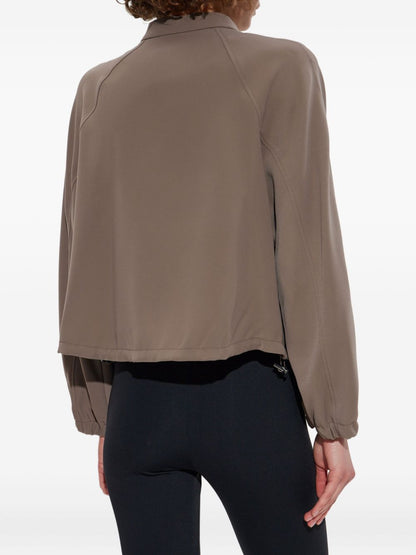 Emporio Armani Zip-Up Blouson Jacket with Oversized Pockets Dove Grey