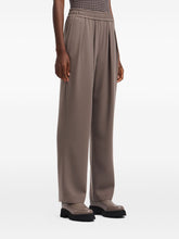 Emporio Armani Trousers in Dove Grey with Pleats and Elastic Waistband Dove Grey