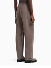 Emporio Armani Trousers in Dove Grey with Pleats and Elastic Waistband Dove Grey