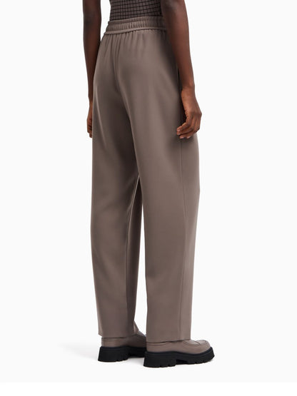 Emporio Armani Trousers in Dove Grey with Pleats and Elastic Waistband Dove Grey