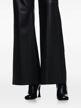 Emporio Armani High-Waisted Flared Leather Trousers Black Black