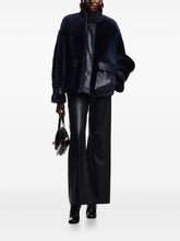 Emporio Armani High-Waisted Flared Leather Trousers Black Black