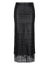 Emporio Armani Leather Cut-Out Midi Skirt Black