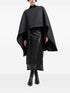 Emporio Armani Leather Cut-Out Midi Skirt Black