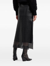 Emporio Armani Leather Cut-Out Midi Skirt Black