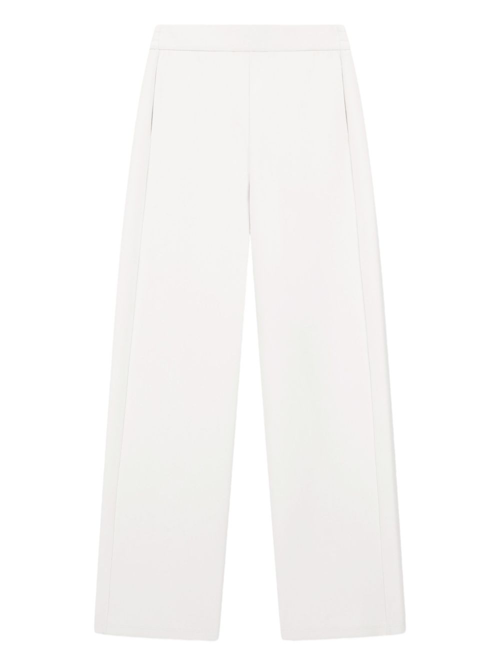 Emporio Armani Straight-Leg Ivory Trousers with Elastic Waistband Ivory