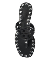 Tory Burch Studded Miller Leather Flat Sandals Black