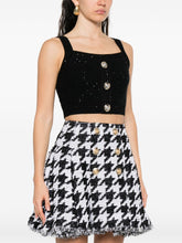 Balmain Cropped Tweed Top Black