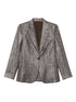 Brunello Cucinelli Metallic Single-Breasted Wool Blend Blazer Silver