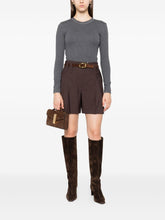 Brunello Cucinelli Pleated High-Waist Wool-Blend Shorts Brown