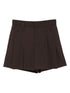 Brunello Cucinelli Pleated High-Waist Wool-Blend Shorts Brown