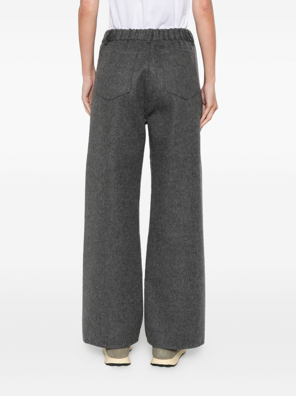 Brunello Cucinelli Wool-Blend Drawstring Trousers Grey Grey