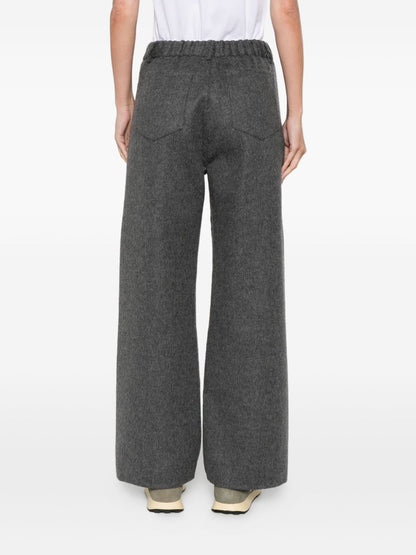 Brunello Cucinelli Wool-Blend Drawstring Trousers Grey Grey