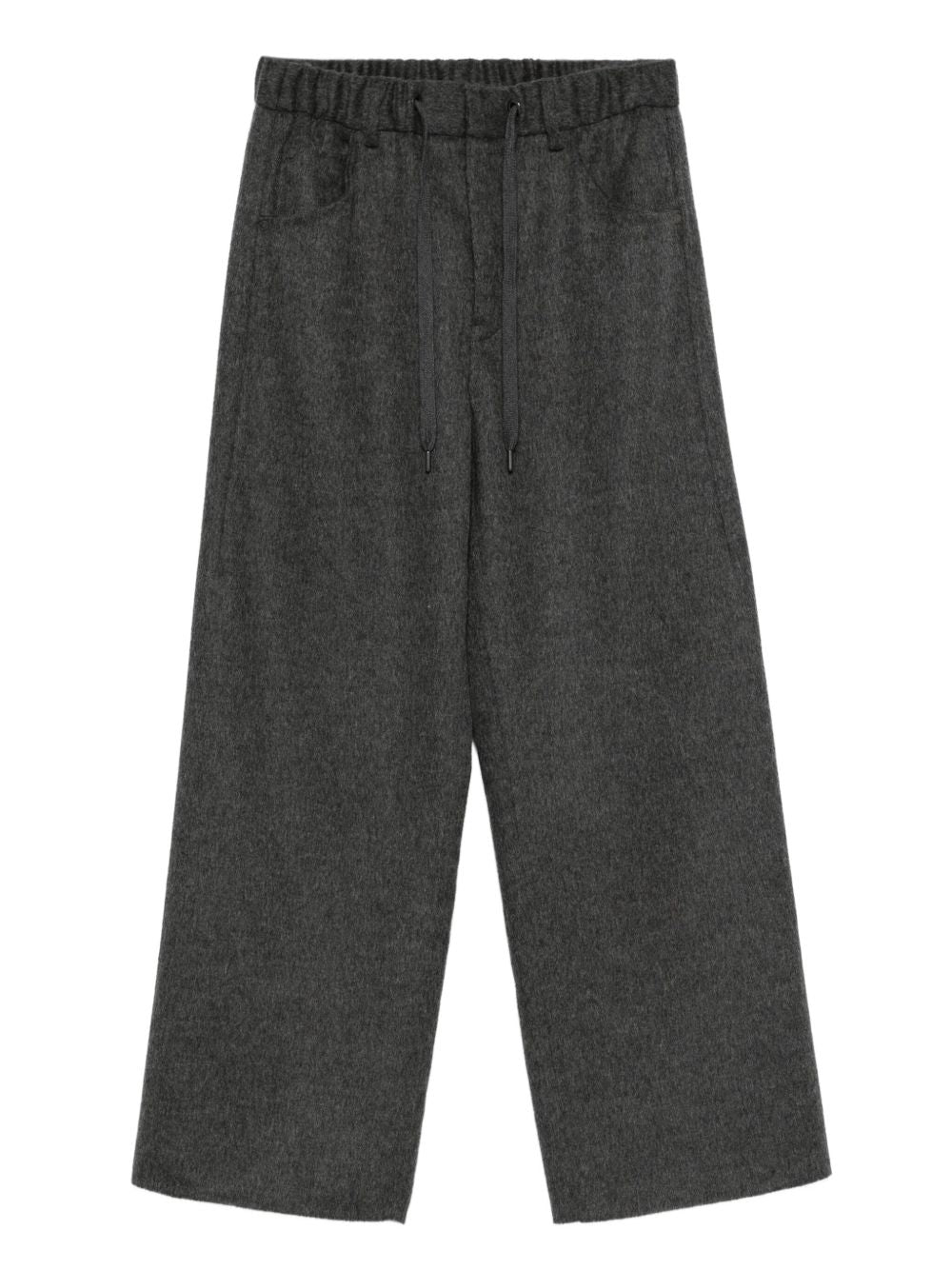 Brunello Cucinelli Wool-Blend Drawstring Trousers Grey Grey
