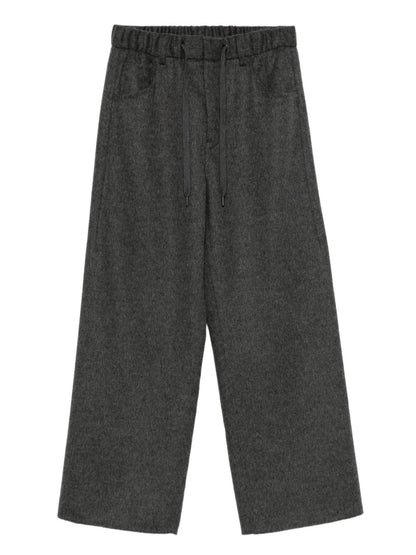 Brunello Cucinelli Wool-Blend Drawstring Trousers Grey Grey