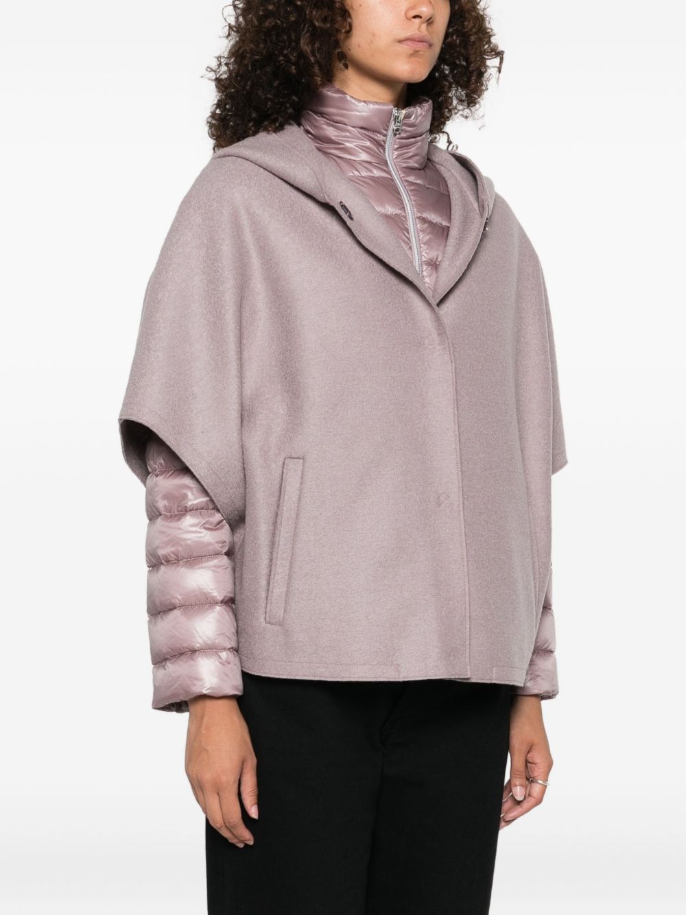 HERNO Quilted Hooded Puffer Jacket Pink