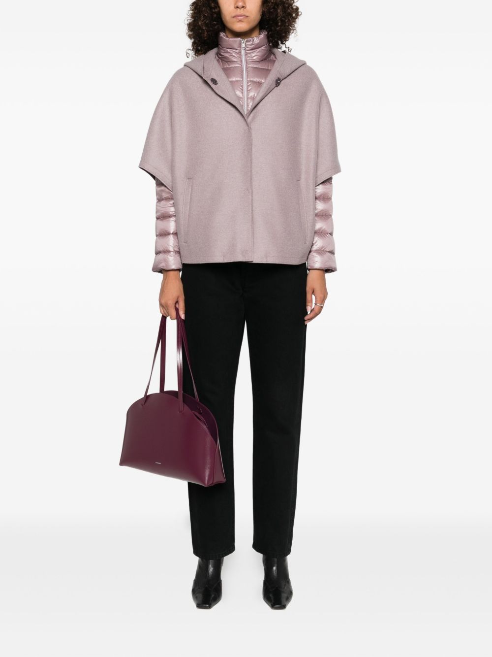 HERNO Quilted Hooded Puffer Jacket Pink