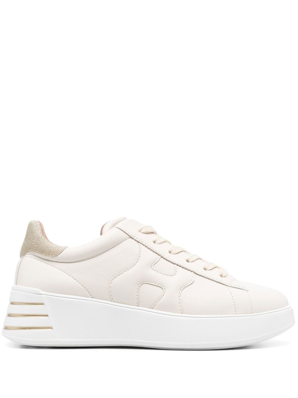 Hogan Pre Glitter-Detail Leather Sneakers Cream cream