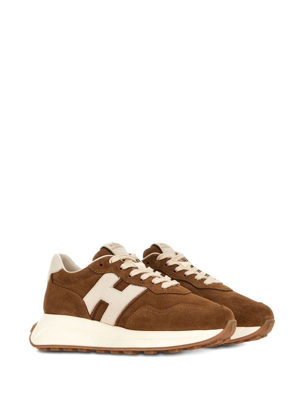 Hogan Pre H641 Leather Sneakers in Brown Leather Brown