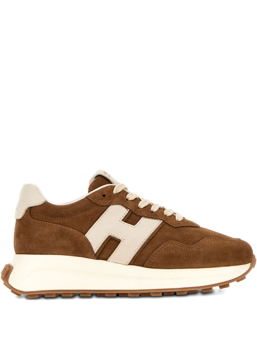 Hogan Pre H641 Leather Sneakers in Brown Leather Brown