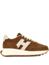 Hogan Pre H641 Leather Sneakers in Brown Leather Brown