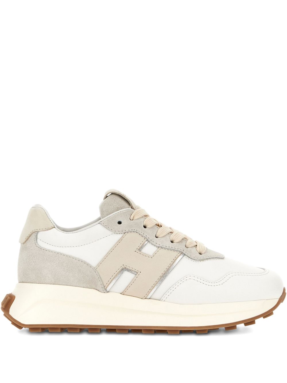 Hogan Pre H641 Leather and Suede Sneakers White White