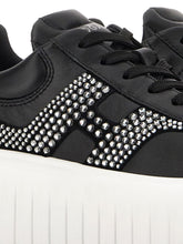 Hogan Pre H-Stripes Leather Flatform Sneakers Black