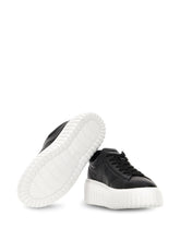 Hogan Pre H-Stripes Leather Flatform Sneakers Black