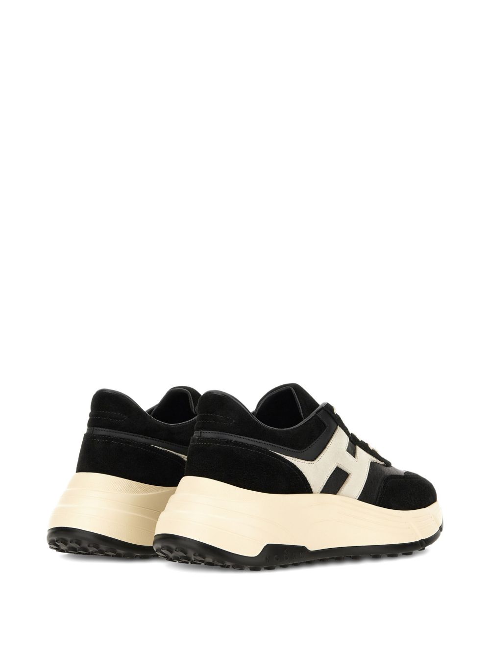 Hogan Pre Hi-Fi Leather and Suede Low-Top Sneakers Black Black