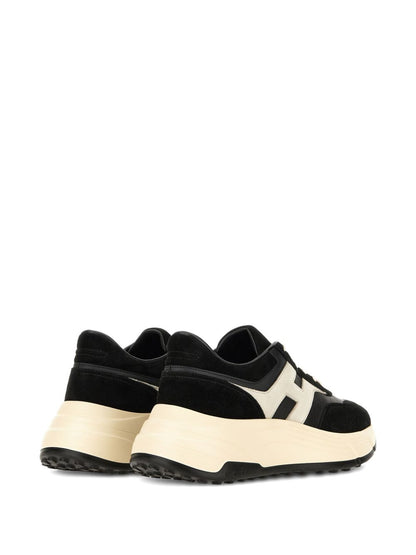 Hogan Pre Hi-Fi Leather and Suede Low-Top Sneakers Black Black
