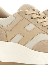 Hogan Pre Hi-Fi Light Beige Calfskin and Fabric Sneakers Beige
