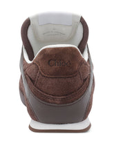 Chloè Kick Quilted Suede Leather Sneakers Brown