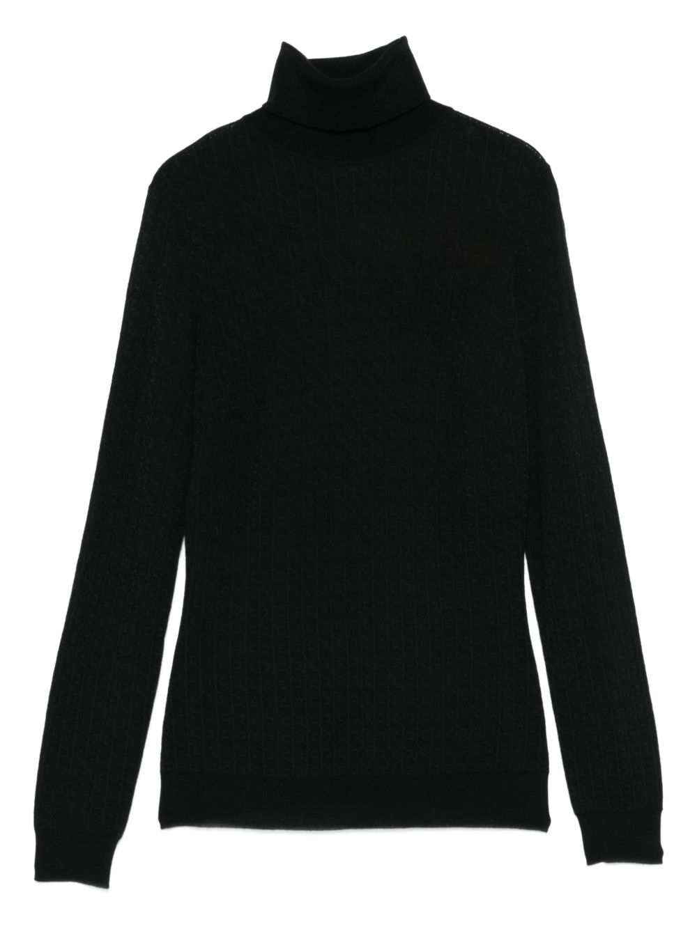 Elisabetta Franchi Ribbed Wool-Blend Turtleneck Sweater Black Black