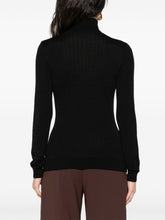 Elisabetta Franchi Ribbed Wool-Blend Turtleneck Sweater Black Black